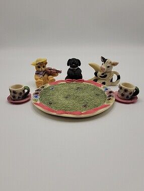Young's Inc Hey Diddle Diddle Miniature Tea Set